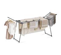 Meisterhome® Tendedero negro - Extensible y plegable - 25 m de longitud de secado - Tendedero estable de acero al carbono - Extra grande, ahorra espacio y soporta hasta 30 kg