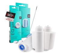 MEISTERZWECK4U Set de cuidado para cafeteras automáticas - 3 filtros de agua, 1 x pastillas descalcificadoras, 1 x pastillas de limpieza, cepillo de limpieza, juego de limpieza compatible con Siemens