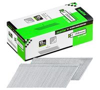 meite Clavos de acabado en ángulo de calibre 15, clavos de acabado galvanizado de la serie DA de 2 pulgadas de 34 grados para pistolas clavadoras, perfecto para recortar ventanas, construcción de