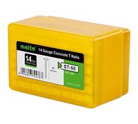 meite Clavos en T de hormigón calibre 14 para pistola neumática de hormigón, clavos de acabado de hormigón galvanizado de 50 mm de longitud (400 unidades)