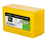 meite Clavos en T de hormigón de calibre 14 para pistola neumática de hormigón, clavos galvanizados de acabado de hormigón de 1-1/2 pulgadas de longitud (400 unidades/caja)