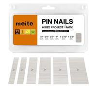 meite Clavos Pin 23GA Sin Cabeza 12-35 mm, 6.000 Unidades, Juego 6 en 1 de Clavos Acero inoxidable 304 Calibre 23, Clavos para Pistola de Pines, Carpintería, Molduras y Marcos