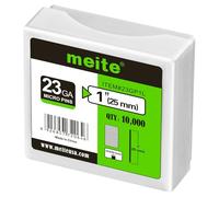 meite Clavos Pin 23GA Sin Cabeza 25 mm, 10.000 Unidades, Clavos Galvanizados Calibre 23 de 0,6 mm, Clavos para Pistola de Pines, Carpintería, Molduras y Marcos