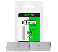 meite Clavos Pin 23GA Sin Cabeza 25 mm, 2.000 Unidades, Clavos Galvanizados Calibre 23 de 0,6 mm, Clavos para Pistola de Pines, Carpintería, Molduras y Marcos