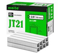 meite Grapas JT21, grapas de alambre fino galvanizado de 3/8 pulgadas para pistola grapadora, 5,000 unidades, recambio de grapas Crown JT21 de 7/16 pulgadas, ideal para tapicería, manualidades