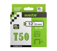 meite Grapas T50, grapas resistentes de 1/2 pulgada para pistola grapadora, calibre 20 de 3/8 pulgadas, grapas galvanizadas para tapicería (1,512 unidades)