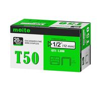 meite Grapas Tipo 140/12 mm, Tipo T50, Galvanizadas, Calibre 20, Corona de 10 mm, para Grapadora Tipo 140, Tapicería, Construcción y Muebles, 5.000 Unidades