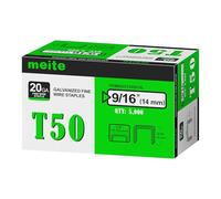 meite Grapas Tipo 140/14 mm, Tipo T50, Galvanizadas, Calibre 20, Corona de 10 mm, para Grapadora Tipo 140, Tapicería, Construcción y Muebles, 5.000 Unidades