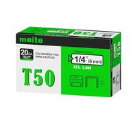 meite Grapas Tipo 140/6 mm, Tipo T50, Galvanizadas, Calibre 20, Corona de 10 mm, para Grapadora Tipo 140, Tapicería, Construcción y Muebles, 5.000 Unidades