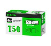 meite Grapas Tipo 140/8 mm, Tipo T50, Galvanizadas, Calibre 20, Corona de 10 mm, para Grapadora Tipo 140, Tapicería, Construcción y Muebles, 5.000 Unidades
