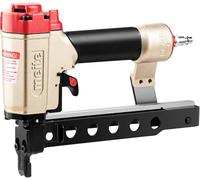 meite MT432KLM - Grapadora de corona estrecha de calibre 18, acepta corona de 5,7 mm de longitud de 16 mm a 32 mm de longitud, tipo 90 grapas, pistola de grapas estrechas de aire de servicio medio