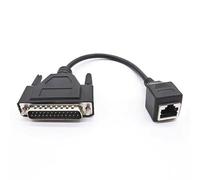 MeitrciL Cable de red RJ45 a DB25 macho, cable de 0,2 m DB25 macho a RJ45 hembra, cable de conexión adaptador de extensión para cable de depuración, interruptor de red, cable de control industrial