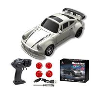 Meiurlex 1:64 Mini RC Drift Car, 2,4 GHz Coche teledirigido 4WD Drift Auto con Faro LED Coche de Juguete, Escritorio RC para Adultos