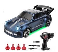 Meiurlex 1:64 RC Drift Auto Model, 4WD RC Coche teledirigido con iluminación LED y neumáticos de derivación, 2,4 GHz Stunt Desktop Carreras Coche RC Vehículo RC Regalo para adultos