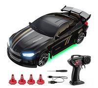Meiurlex 1:64 RC Drift Auto Model, 4WD RC Coche teledirigido con iluminación LED y neumáticos de derivación, 2,4 GHz Stunt Desktop Carreras Coche RC Vehículo RC Regalo para adultos