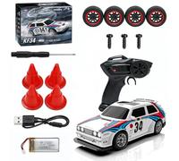 Meiurlex KF34 Mini RC Drift Car 1/43 4WD 2,4 GHz totalmente proporcional coche teledirigido con 15 km/h de alta velocidad, luces LED, carrocería desmontable, coche de carreras RC
