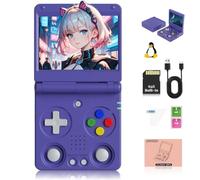 Meiurlex RG34XXSP - Consola de juegos portátil, pantalla plegable IPS de 3,4 pulgadas, sistema Linux, consola de videojuegos retro con tarjeta TF de 64 G, 5000 juegos, consola arcade para adultos