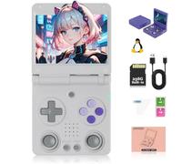 Meiurlex RG34XXSP Consola de juegos portátil, pantalla plegable IPS de 3,4 pulgadas, sistema Linux, consola de videojuegos retro con tarjeta TF de 256 G, 11000 + juegos, consola arcade para adultos