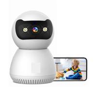 MEIVIYA Cámara de vigilancia IP Inteligente WiFi de 5 MP con Seguimiento automático, inalámbrica, for Interiores, CCTV, Monitor for bebés(5MP Add 64G SD)