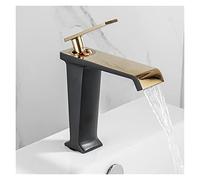 MEIVIYA Cuenca Faucet Negro Baño Grifo Falleza Faucet Grifo Single Hole Oro Grifo Cuenca Tapas Tapas Vintage Lavar Hot Hot Mezclador Grifo(Black and Gold)