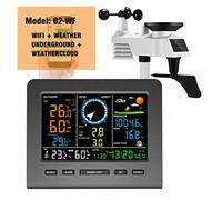 MEIVIYA Estación meteorológica inalámbrica de Internet, pronóstico del Tiempo, Temperatura, presión, Humedad, Viento, Lluvia, Frase Lunar, Reloj Despertador, probador(WiFi Weather Station)