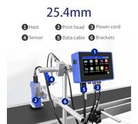 MEIVIYA Impresora de inyección de Tinta Industrial en línea 130PLUS con Boquilla de 12,7/25,4 mm y Carcasa de plástico, código de Barras QR, número de Lote, Logotipo, Fecha y más.(25.4mm Without Ink)