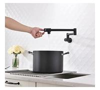 MEIVIYA Pot Reller Tap Tap Montado Plegable Cocina Grifo Single Frío Single Hole Rose Gold Frifete Grifo Girar Girar Brass Brox(Nero)
