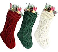 Meiwash Media de Navidad CalcetíN de Navidad CalcetíN de Navidad Colgante de áRbol de Navidad Bolsa de Dulces Grande Bolsa de Regalo Medias Decorativas de Regalo Chimenea (Red+Green+White, 46cm)
