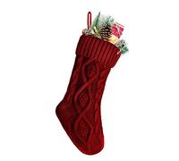 Meiwash Media de Navidad CalcetíN de Navidad CalcetíN de Navidad Colgante de áRbol de Navidad Bolsa de Dulces Grande Bolsa de Regalo Medias Decorativas de Regalo Chimenea Colgante (Red, 37cm)