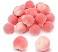 Meiwlong 27 PCS Mini ArtificialPeach Decoración Theme Party Falso Natural Plastic Apuntalars Faux Realista Fruit Model Garnish Hogar Cosecha Festival Halloween