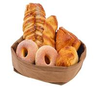 Meiwlong 6 panes falsos realistas de donas de baguette de imitación para exhibición de alimentos, pan de croissant artificial francés para panadería, cocina, decoración del hogar
