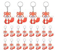 MEIYIFAN 30pcs Llavero Animal Llavero,Mini Llavero de Silicona,Llavero Animales del Bosque,Party Favor Llaveros Premios Regalos para Niños y Adultos (Zorro)
