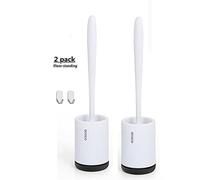 Meiyijia Antibacteriana Escobilla WC Cepillo,Cepillos De Inodoro con Cerdas De Silicona Propres(Wall Mounted) 2 Pezzi