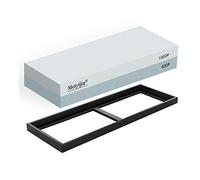 Meiyijia Cuchillo Piedra de afilar/ 2-IN-1, Piedra de Afilar Cuchillo de Piedra Afiladores Manuales con Almohadilla de Silicona (400/1000)