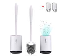 Meiyijia Escobilla de Inodoro y Soporte,escobillas de Inodoro de Silicona con Juego de Soportes de Secado rápido(Montaje en Pared -1 Pack)