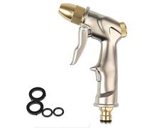 Meiyijia Pistola rociadora de alta presi¨®n, 100% de metal, 4 modos de rociado ajustables, adecuada para lavado de autos, riego de jardines y ducha para perros