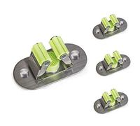 Meiyijia - Portaescoba de Pared multifunción, taladrado de Tornillos y Autoadhesivo para mopa Escoba, Soporte 304 Cepillado, Inoxidable, para Colgar Herramientas, 4 Piezas