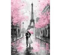 MEIYUDA 5D Diamond Painting Amor en París, Pintura Diamante, Diamond Painting Kit Completo Manualidades Adultos Regalo Niños, Diamond Painting Para Decoración De Pared Del Hogar 30x40cm