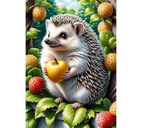 MEIYUDA 5D Diamond Painting Animales, Pintura Diamante Erizo, Diamond Painting Kit Completo Niños Regalo, Manualidades Adultos Diamond Painting Para Decoración De Pared Del Hogar 30x40cm