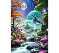 MEIYUDA 5D Diamond Painting Bosque de Fantasía, Diamond Painting Kit Completo Paisajes, DIY Cristal Pintura De Diamante Para Manualidades Adultos, Painting Para Decoración De Pared Del Hogar 30x40cm