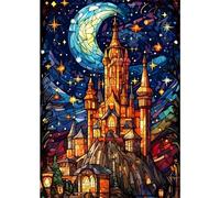 MEIYUDA 5D Diamond Painting Castillo, Diamond Painting Kit Completo Estilo Mosaico, DIY Cristal Pintura De Diamante Para Manualidades Adultos, Painting Para Decoración De Pared Del Hogar 30x40cm