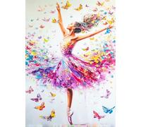 MEIYUDA 5D Diamond Painting Chica bailando, Pintura Diamante Chica bailando, Diamond Painting Kit Completo Manualidades Adultos Regalo Niños, Decoración De Pared Del Hogar 30x40cm
