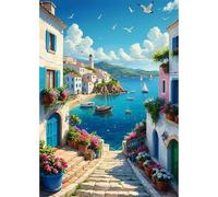MEIYUDA 5D Diamond Painting Ciudad romántica, Pintura Diamante, Diamond Painting Kit Completo Niños Regalo, Manualidades Adultos Diamond Painting Para Decoración De Pared Del Hogar 30x40cm