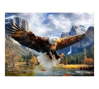 MEIYUDA 5D Diamond Painting Kit Completo Águila volando Animal Montaña, Pintura Diamante Animal Montaña, Diamond Painting Regalo Niños, Manualidades Adultos Para Decoración De Pared Del Hogar 40x30cm