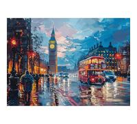 MEIYUDA 5D Diamond Painting Kit Completo Ciudad de Londres, Pintura Diamante, Diamond Painting Regalo Niños, Manualidades Adultos Diamond Painting Para Decoración De Pared Del Hogar 40x30cm