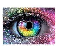 MEIYUDA 5D Diamond Painting Ojos de colores, Pintura Diamante, Diamond Painting Kit Completo Manualidades Adultos Regalo Niños, Diamond Painting Para Decoración De Pared Del Hogar 40x30cm