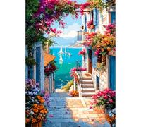 MEIYUDA 5D Diamond Painting Paisaje costero, Pintura Diamante Paisaje costero, Diamond Painting Kit Completo Manualidades Adultos Regalo Niños, Decoración De Pared Del Hogar 30x40cm
