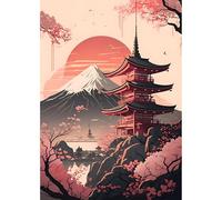 MEIYUDA 5D Diamond Painting Paisaje de Tokio, Pintura Diamante, Diamond Painting Kit Completo Manualidades Adultos Regalo Niños, Diamond Painting Para Decoración De Pared Del Hogar 30x40cm
