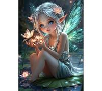 MEIYUDA 5D Diamond Painting, Pintura Diamante Hada, Diamond Painting Kit Completo Niños Regalo, Diamond Painting Manualidades Adultos Diamond Painting Para Decoración De Pared Del Hogar 30x40cm