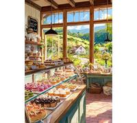MEIYUDA 5D Diamond Painting Tienda de postres, Pintura Diamante Tienda de postres, Diamond Painting Kit Completo Niños Regalo, Manualidades Adultos Para Decoración De Pared Del Hogar 30x40cm